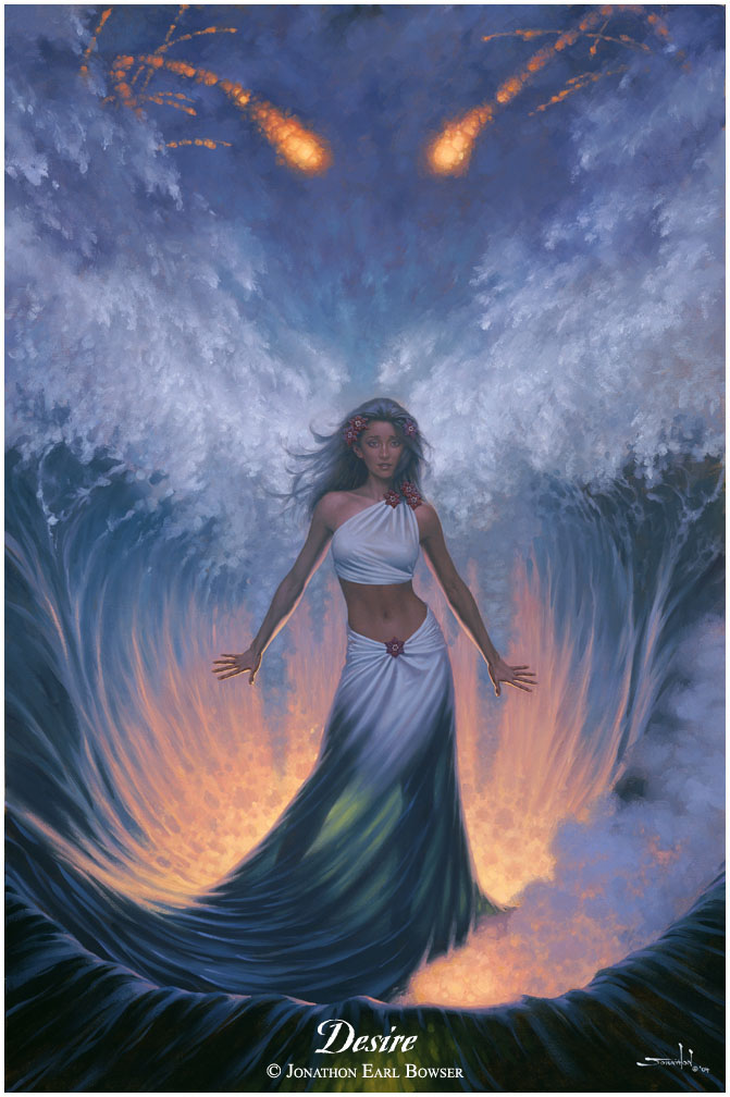 ...an oil painting of the God who Burns, and the Goddess who Quenches...