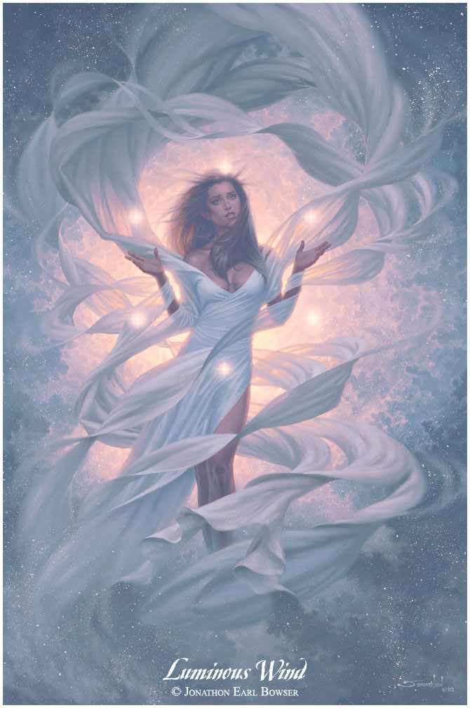 ...an oil painting of the Goddess of Transformation, the mysterious Will of Creation living in the Celestial Womb of New Stars...